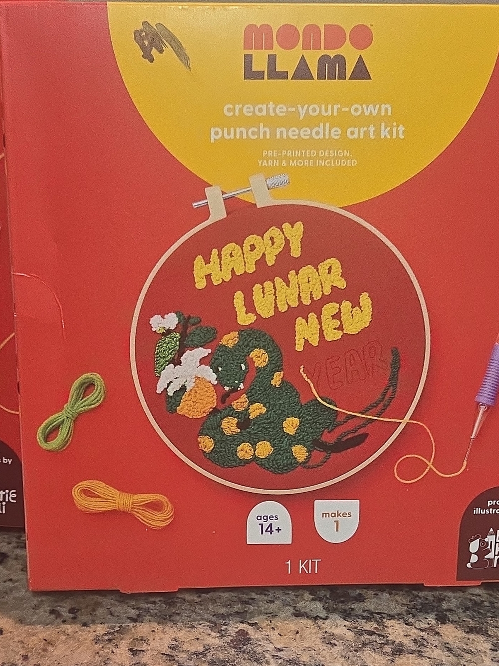 Mondo Llama Kids Punch Needle Art Kit - Red